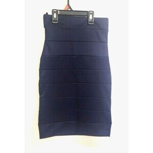 High Waist Stretchy Bodycon Knee Length  Pencil Skirt Size M color Navy blue